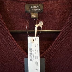 J. Crew Merino Wool V-Neck Sweater in Burgundy